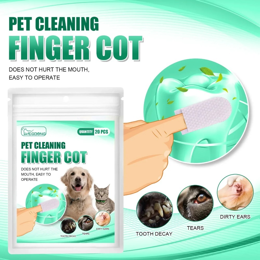 Pet Ear Cleaner - Disposable Pet Finger Cot Wet Wipes