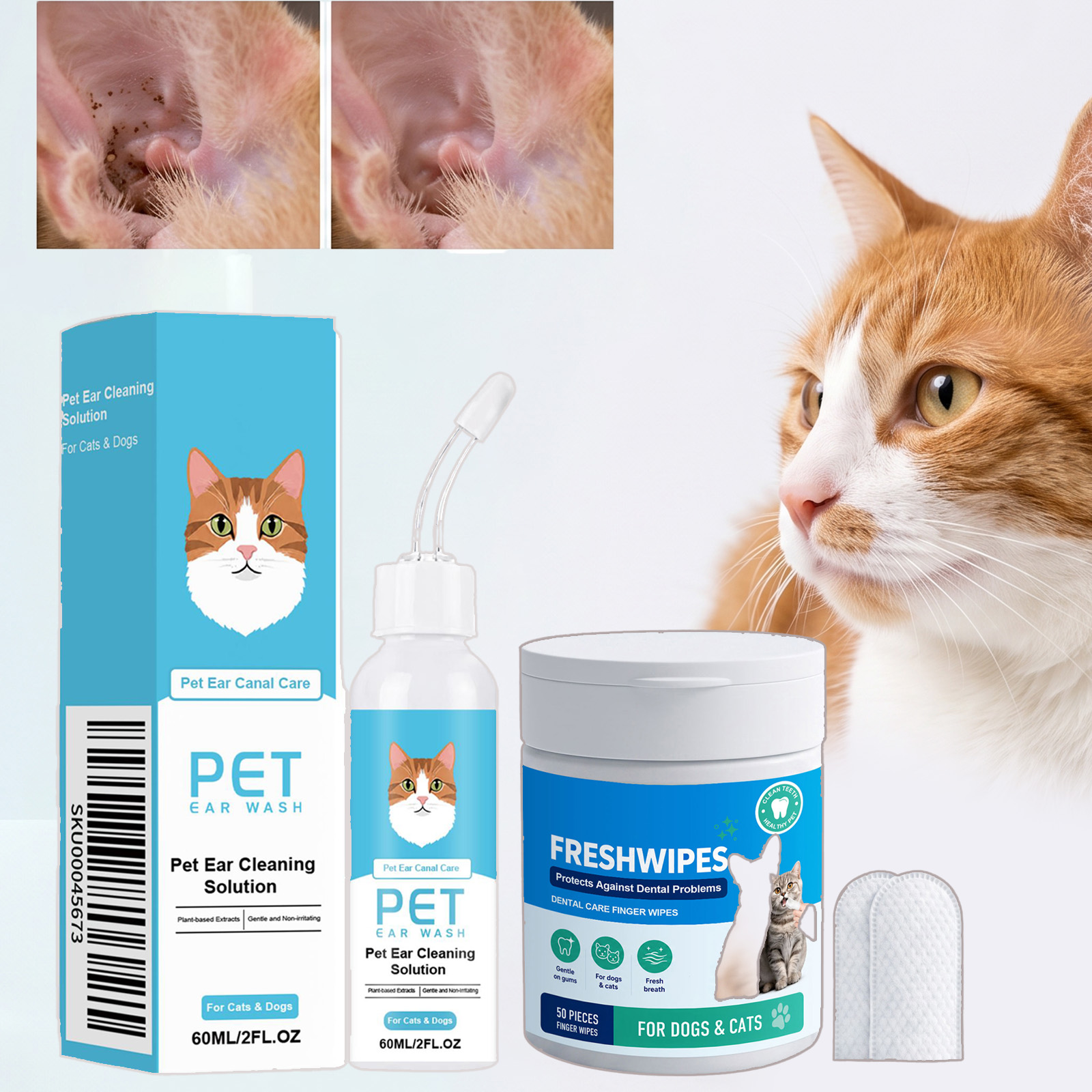 2PCS Pet Natural Ear Drops Dog - Pet Ear Cleaner 评论和价格