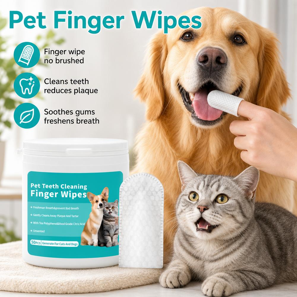 Pet Teeth Cleaning Finger Wipe - Pet Ear Cleaner 评论和价格