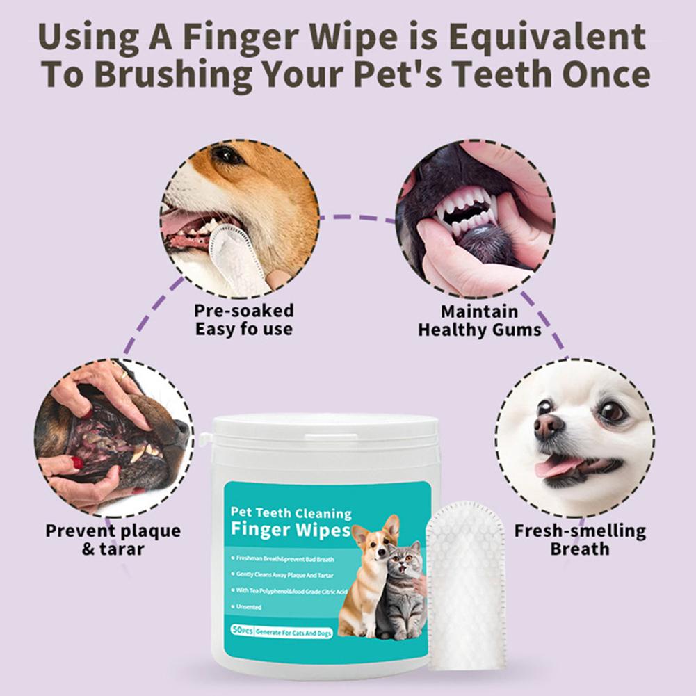Pet Teeth Cleaning Finger Wipe - Pet Ear Cleaner 评论和价格